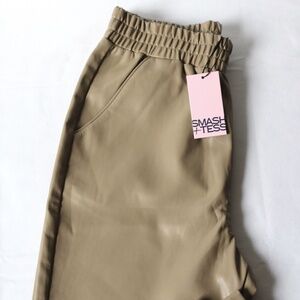 NWT SMASH + TESS Taupe Vegan / Faux Leather Pants "Murphy" Women's Medium